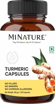 mi nature MINATURE Turmeric Capsules| Herbal Haldi for Health| 120 caps(60 g)