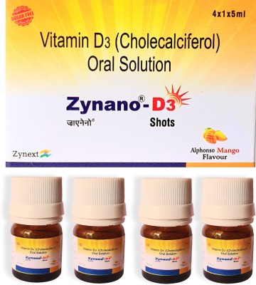 ZYNANO D3 Vitamin d3 60000 iu,Vitamin D3 Oral Solution,Cholecalciferol 60000 iu(4 x 5 ml)
