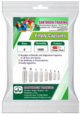 santhosh Trading Pharma raw materials Empty capsules Size 0 Orange / White(1000 No)