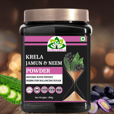 Aura Kriya Neem Karela Jamun Powder - For Maintaining Blood Sugar Level | Neem Karela Jamun(300 g)
