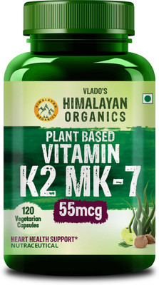 Vlado's Himalayan Organics Plant-Based Vitamin K2 Supplement Supports Stronger Bone & Heart Health(120 Capsules)