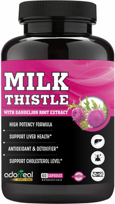 Adorreal Milk Thistle (silymarin) With Dandelion Root Extract for Liver Health(60 Capsules)