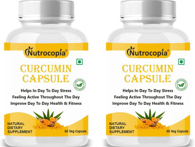 NUTROCOPIA Curcumin Support Healthy Digestive System For Men And Women (2x60 Veg, Capsules)(2 x 60 Capsules)