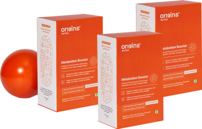 Origins Nutra Metabolism Booster Manage Body Weight & Composition For Men & Women Pack of 3(3 x 56 Capsules)