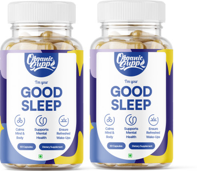 OrganicSupp Deep Sleep Support Ayurvedic Sleep Aid with Ashwagandha, Brahmi & Chamomile(2 x 60 Capsules)