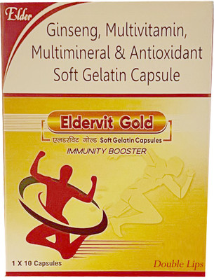 DOUBLE LIPS Eldervit Gold MULTIVITAMIN & MULTIMINERAL ANTIOXIDANT GELATIN CAP(1 x 10 )(10 Capsules)