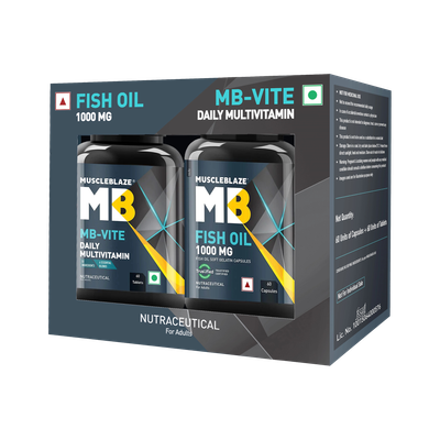 MUSCLEBLAZE MB- Vite & Fish Oil 1000mg Combo Pack(2 x 60 Tablets)