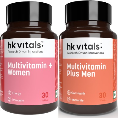 HEALTHKART HK Vitals Multivitamin Plus Women & Men, for Energy(2 x 30 Tablets)