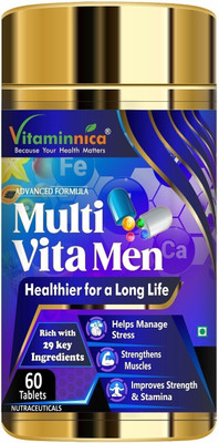 Vitaminnica Multivitamins for Men with Vitamin A & 28 other nutrients for Health & Immunity(60 Tablets)
