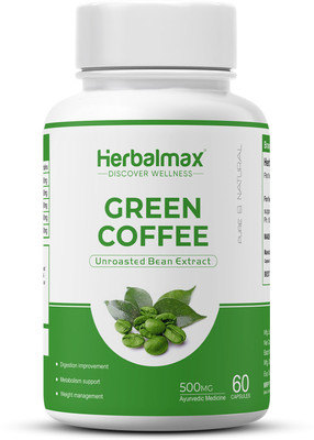 Herbal max Green Coffee Extract for Natural & Organic Weight Management - 60 Caps (Pack Of 1)(60 No)