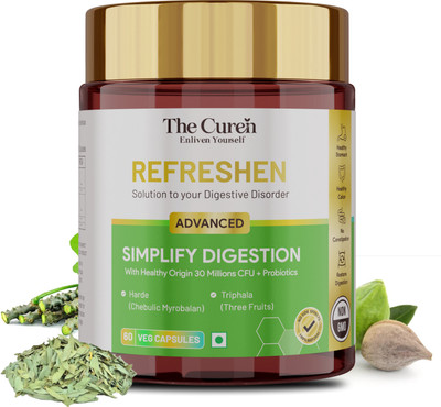 The Curen Digestive Health with Triphala & Ardusi | Vegan | USFDA(60 Capsules)