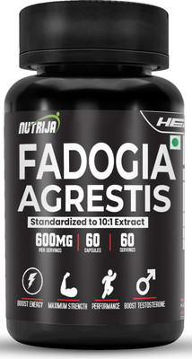 NutriJa Fadogia Agrestis Extract Standardized to 10:1 with Bioperine Highly Bioavailable(60 Capsules)