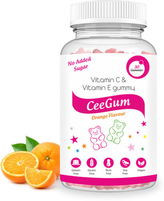 Aesthetic Softcaps Vitamin-c & Vitamin-E (CeeGum Gummies) Helps Keep Skin Strong, Improve Hair loss(30 No)