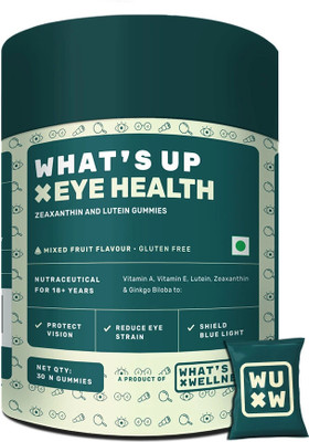 What's Up Wellness Eye Care Gummies with Lutein, Zeaxanthin Supplement for Healthy Eye & Vision(30 No)