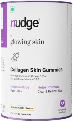 Nudge Collagen Skin Health Gummies for Glowing Skin with Hyaluronic Acid, Omega 3(30 No)