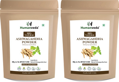 Humanveda Ashwagandha Root Powder Supports Anxiety & Stress(2 x 100 g)