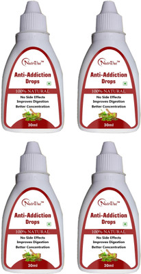 Nutrivue Anti Addiction Drops Improve Digestion Better Concentration (4x30ml)(Pack of 4, 120 ml)