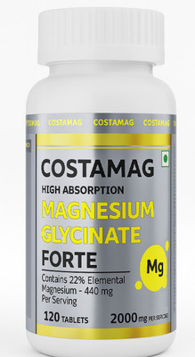 Costas Healthcare Magnesium Glycinate Tablets | For Muscle Recovery, Sleep & Nerve Health(120 Tablets)