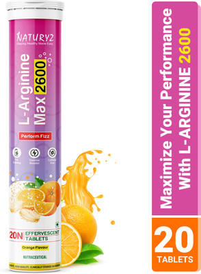 NATURYZ L-Arginine Max 2600 Boost Stamina Increase Blood Flow & Improve Performance(20 Tablets)