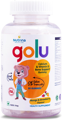 Nutrina Health lab Golu Calcium & Vit D Bone Support + Multivitamin & Minerals Chewable Gummy Combo(2 x 30 No)