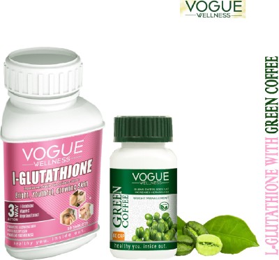 Vogue Wellness L-Glutathione Tablet Glowing Skin / Green Coffee Tablet For Weight lose(90 Tablets)