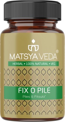 MATSYAVEDA FixoPile | Ayurveda For Piles, Hemorrhoid , Bavasir & Fissure Support(60 Capsules)