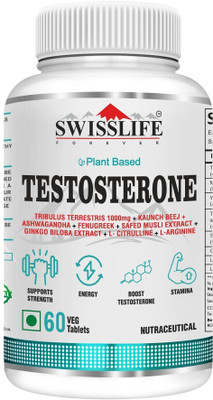 SWISSLIFE FOREVER Testosterone for Men |Tribulus 1000mg Ashwagandha L-Citrulline&Kaunch Beej(60 Tablets)