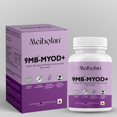 MEIBOTAN PCOS Supplement Myo-Inositol & D-Chiro Inositol with Vitamin D3 & Vitamin B9(60 Capsules)