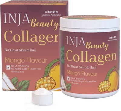 INJA Beauty Collagen for Skin, Hair & Nails, with Vit C, Glutathione, Biotin & more, Mango(125 g)