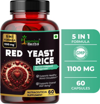 Humming Herbs Red Yeast Rice: Cholesterol Support with CoQ10 -Heart Health & Blood Circulation(60 Capsules)