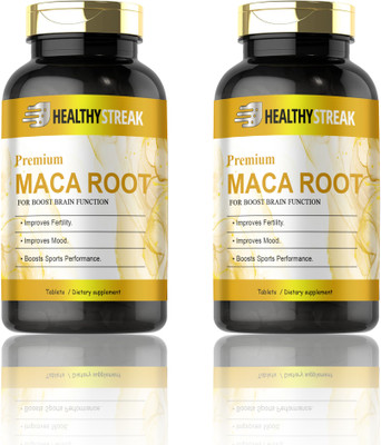 Healthy Streak Maca Root Tablets Enriched with Maca Root Extract (D256)(2 x 60 Tablets)
