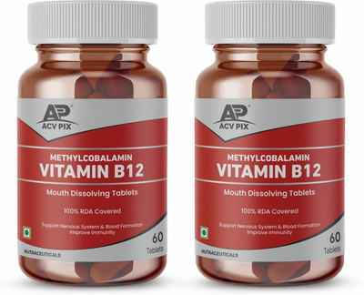 acv-pix Vitamin B12 methylcobalamine Mouth Dissolving Tablet(2 x 60 Tablets)