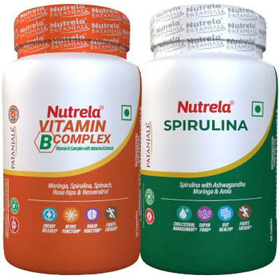 NUTRELA Combo Bcomplex+Spirulina Tab Multivitamin Capsules(2 x 30 Capsules)