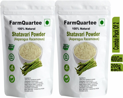 FarmQuartee Shatavari Powder 400 grams Asparagus Racemosus, Buttermilk Root / Satamuli(2 x 200 g)