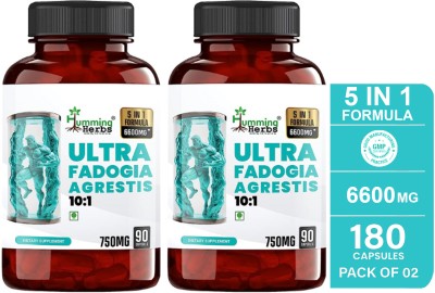 Humming Herbs Ultra Fadogia Agrestis| Tongkat Ali, Maca Root| Natural Energy & Vitality Boost(2 x 90 Capsules)