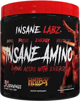 insane labz HELLBOY EDITION INSANE AMINO ENERGY | LEMONDADE FLAVOR | PSYCHOTIC BRAND(210 g)