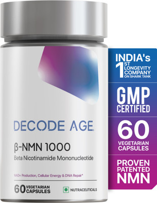 Decode Age NMN UTHEVER 1000 Trusted, Stabilized Pharmaceutical Grade NMN to Boost NAD+(60 Capsules)