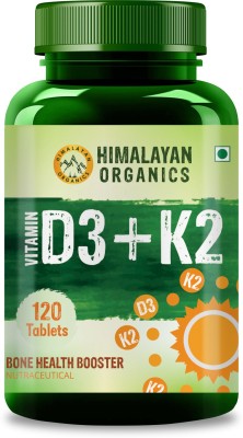 Himalayan Organics Vitamin D3 with K2 as MK7 supplement(120 Tablets)