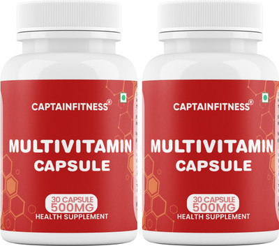 CaptainFitness Multivitamin Capsules |Daily Wellness - Nutritional Support |(2 x 30 Capsules)