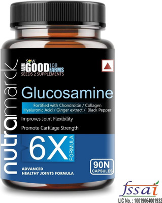NUTRAMARCK Glucosamine 6X Capsules | Joint Health & Mobility Support | Reducess Stiffness(90 Capsules)