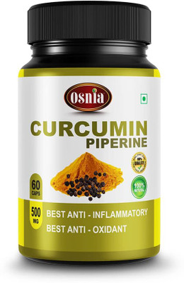 OSNIA Curcumin Piperine Extract 500 Mg Veg Supplement | Good For Skin & Joint Pains |(60 Capsules)