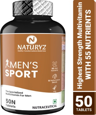 NATURYZ Men's Sport Multivitamin for men With 55 Vital Nutrients & 13 Performance Blends(50 Tablets)