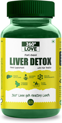 360 LOVE Plant Based Liver Detox Supplement Supports Liver Health & Boosts Metabolism(60 Capsules)