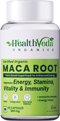 Health Veda Organics Maca Root Capsules Promotes Reproductive Health, Boosts Energy & Performance(60 Capsules)