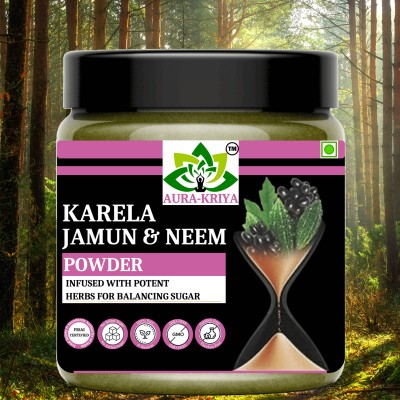 Aura Kriya Organic Neem Karela Jamun Powder - Maintain Blood Sugar Levels/Neem Karela Jamun(5 x 100 g)