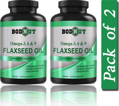 Bodnut Flaxseed extract Capsules Omega 369 (G197)(2 x 60 Capsules)