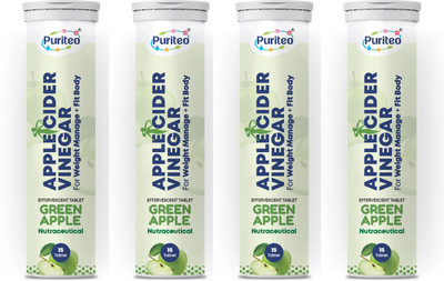 puriteo APPLE CIDER VINEGAR EFFERVESCENT GREEN APPLE _04(4 x 15 Tablets)