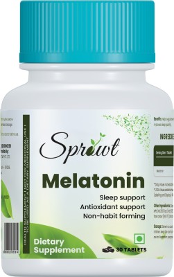 Sprowt Melatonin 10mg Sleeping Tablets Sleep Supplement, Antioxidant Support(30 Capsules)