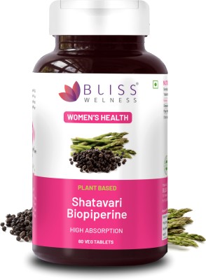 Bliss Welness Organic Shatavari Biopiperine | Women Health(60 Tablets)