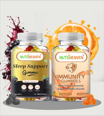 NUTRI HEAVEN Immunity Gummies & Sleep Support Gummies Pack of 2(2 x 30 No)